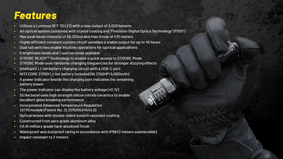 Nitecore P23i High-Performance Tactical Flashlight P23I