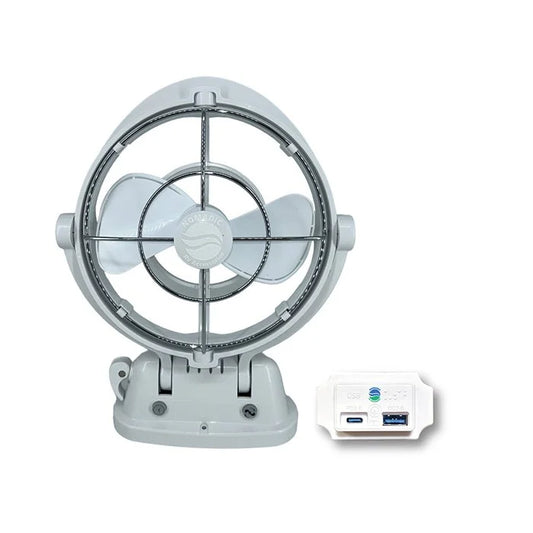 Nomadic RV Fan (White) & Fast Charger USB (White) Combo NRVFAN0002