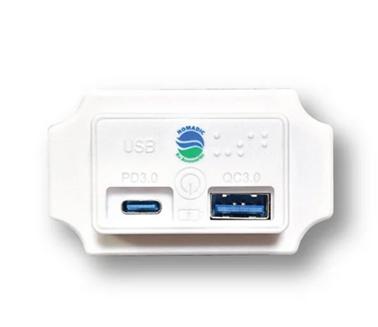 Nomadic RV USB Fast Charger White NRVUSBW3348