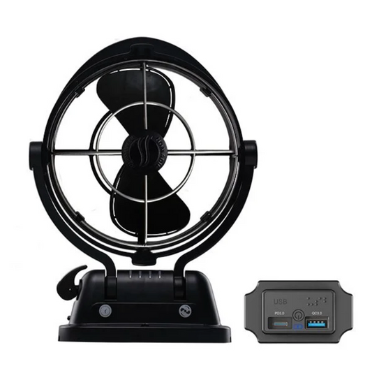 Nomadic RV Fan (Black) & Fast Charger USB (Black) Combo NRVFAN0004