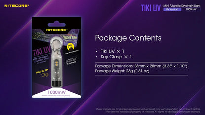 Nitecore TIKI UV USB-C Rechargeable UV Keychain Light TIKI-UV