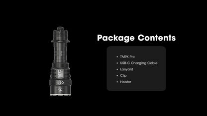 Nitecore TM9K Pro Rechargeable Tactical Flashlight Tiny Monster 9900 Lumens TM9KPRO