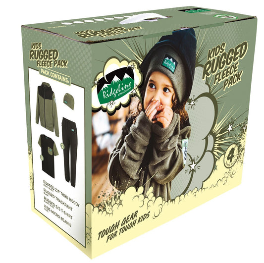 RIDGELINE KIDS RUGGED PACK FIELD OLIVE/BLACK 8 YR - RLKCPRGFOB08 RRP$119