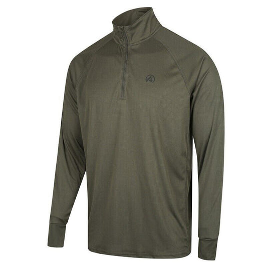RIDGELINE MENS PERFORMANCE L/S QTR ZIP TOP FOREST 3XL - RLCLSMLFR