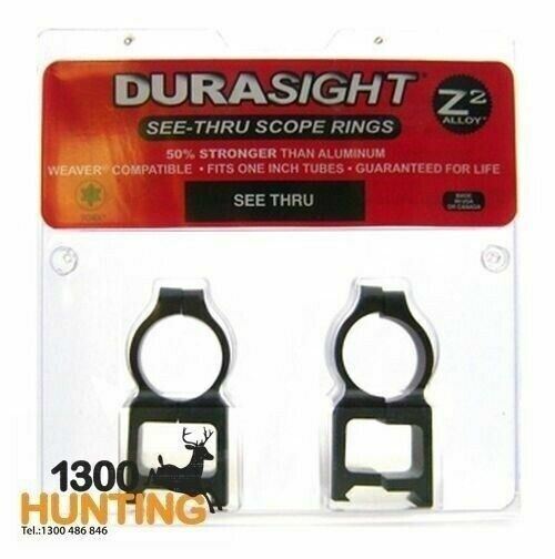 DURASIGHT Z2 ALLOY VERTICAL SPLIT WEAVER STYLE SCOPE RINGS SEE THRU BLACK DS301B