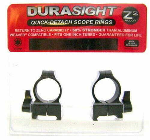 DURASIGHT Z-2 ALLOY WEAVER STYLE VERTICAL SPLIT QD SCOPE RINGS - BLACK - DS400B