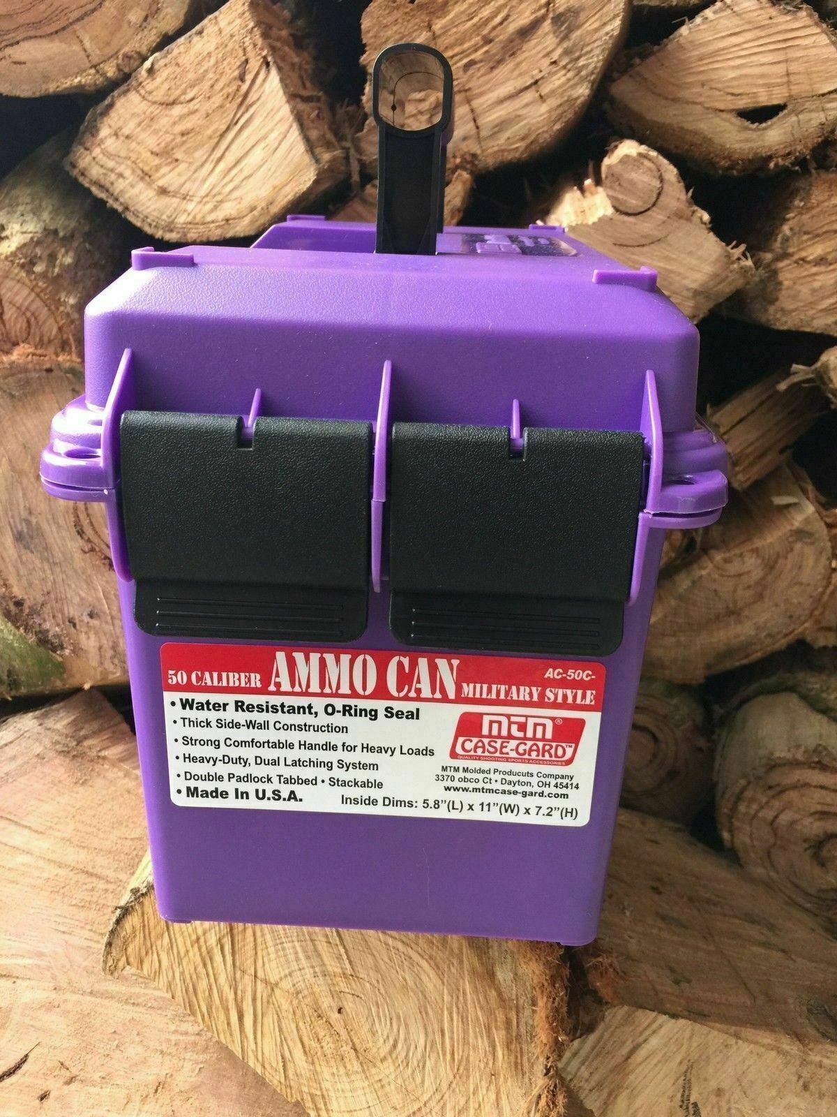 MTM Case Gard 50 Caliber Ammo Can - MTM AC50 AC50C-25 Purple Plastic Rifle Box