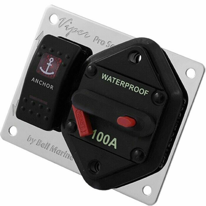 BELL MARINE VIPER PRO LED ANCHOR SWITCH & 100A CIRCUIT BREAKER + S/S FACE 30050