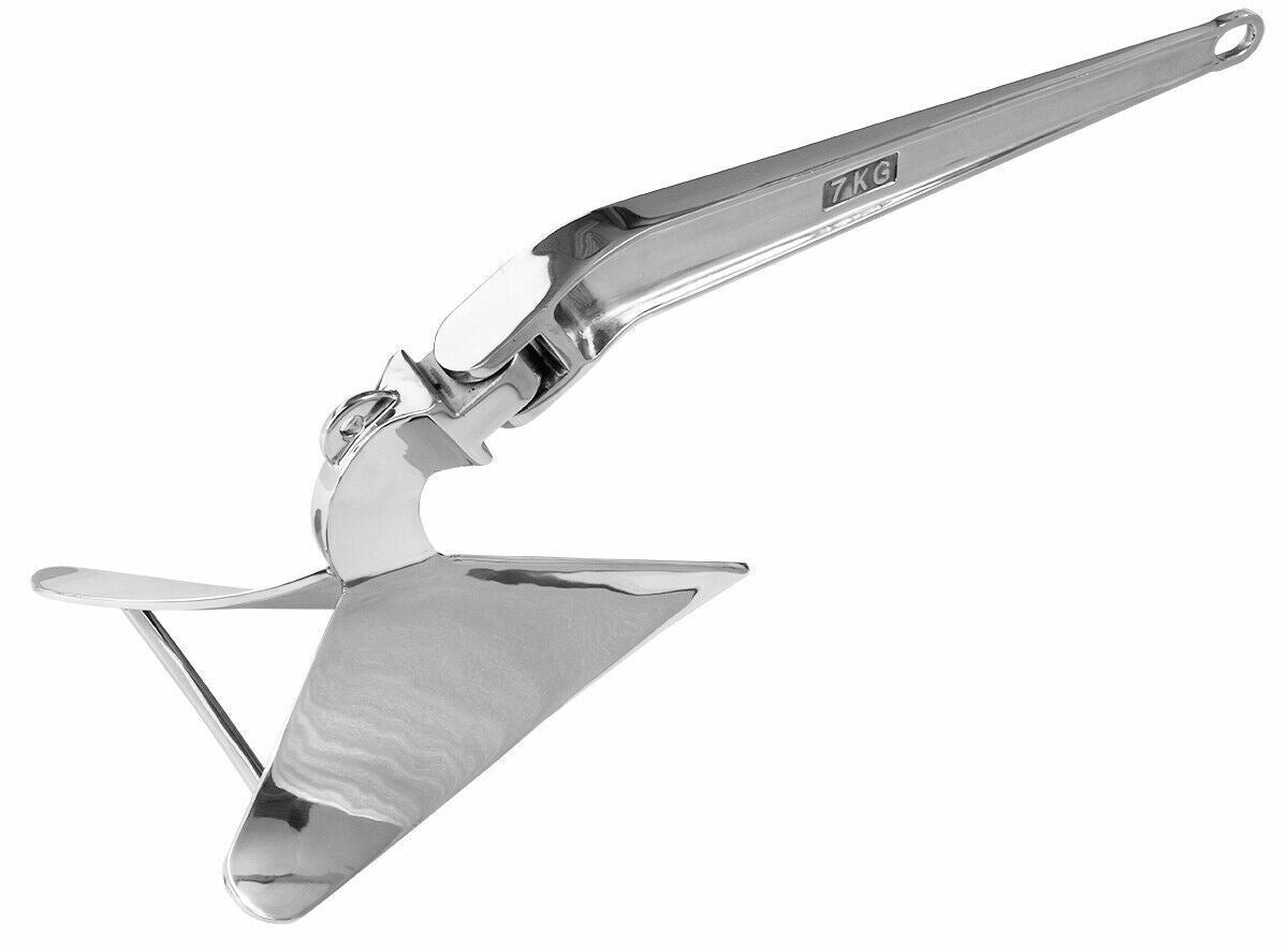 BELL MARINE VIPER PRO POLISHED STAINLESS STEEL PLOUGH ANCHOR 15LB / 7KG - 30014